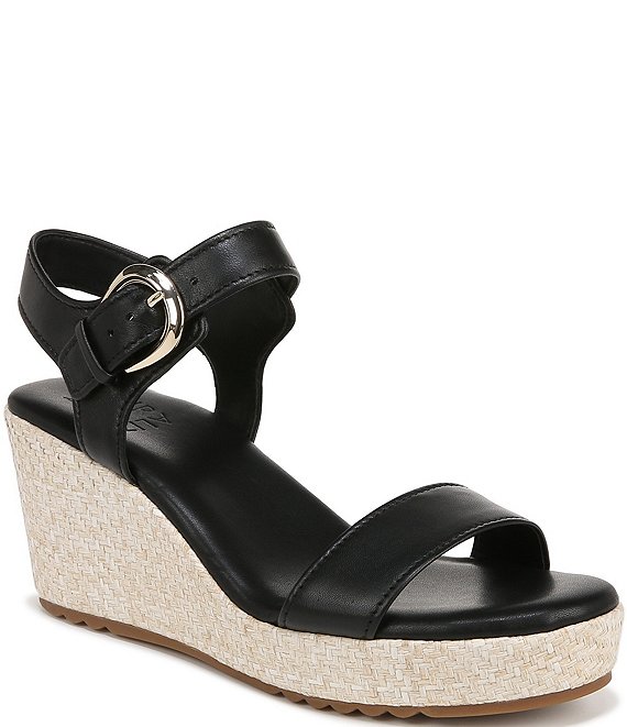 Naturalizer Stella Leather Platform Espadrille Wedge Sandals