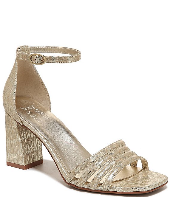 Naturalizer Thena Metallic Snake Print Leather Square Toe Block