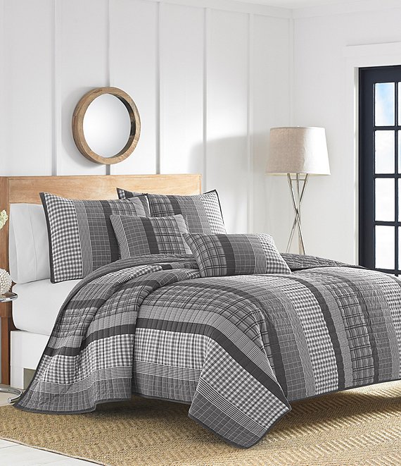 Nautica Lewes Grey Microsuede Reversible Comforter Mini Set