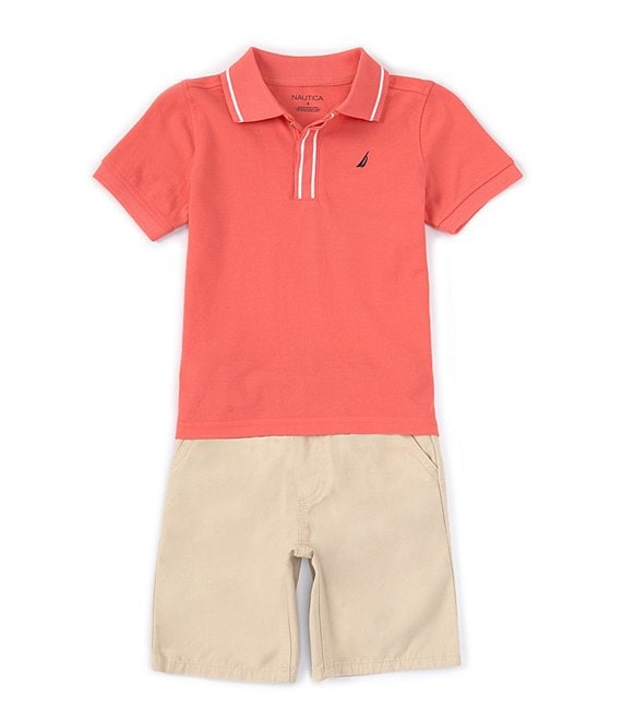 Nautica Little Boys 2T-7 Short Sleeve Tipped Pique Polo Shirt ...