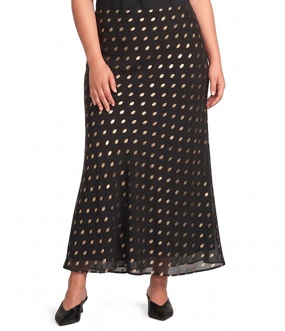 Never Fully Dressed Plus Size Dorris Gold Fleck Maxi Slip Skirt