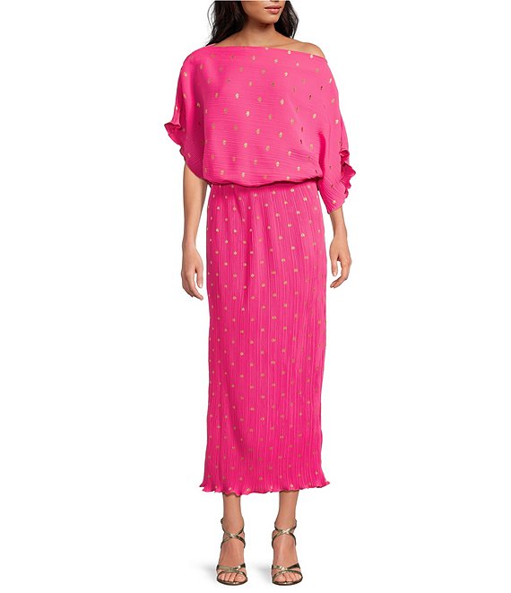Never Fully Dressed Tilly Plisse Gold Fleck Print One