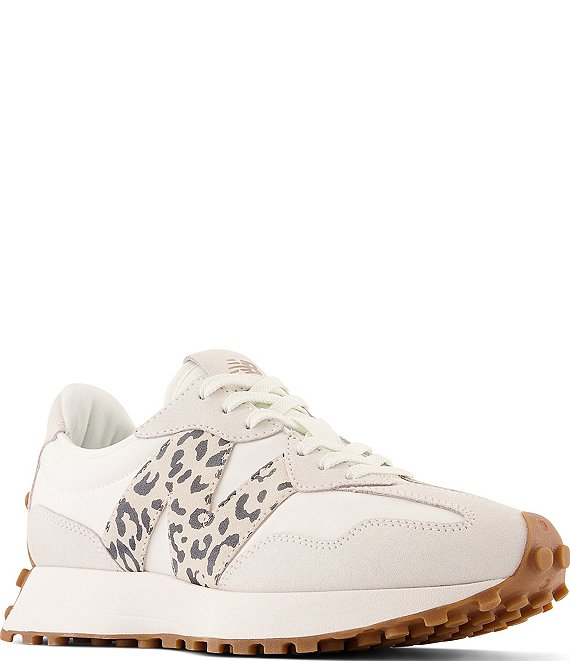 New Balance Women's 327 Leopard Print Logo Lifestyle Sneakers