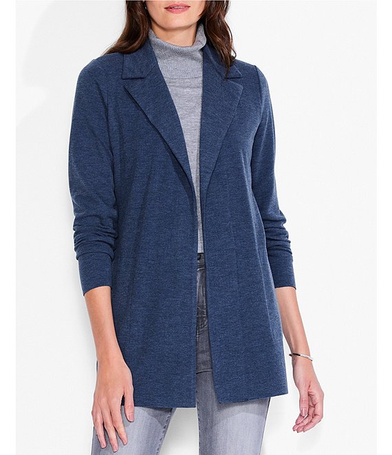 NIC + ZOE All Day Comfort Knit Notch Lapel Neck Long Sleeve Pocketed Open-Front  Blazer