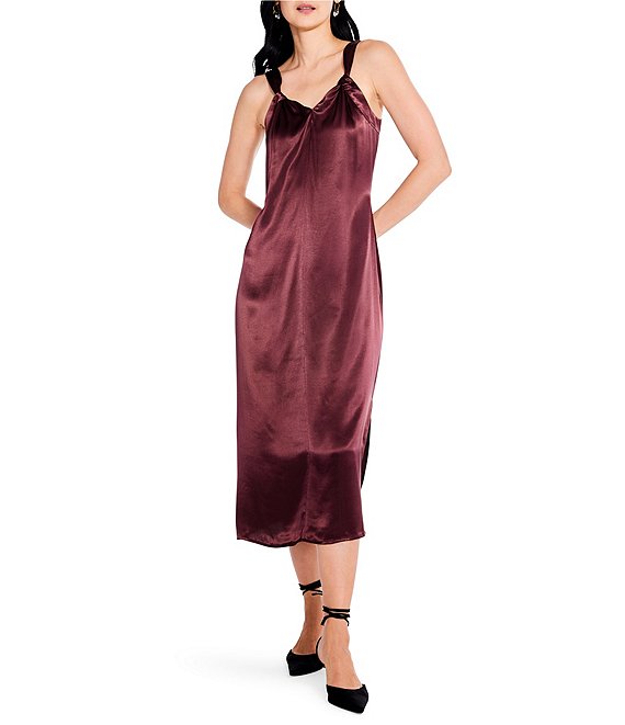 NIC + ZOE Elevated Woven V-Neck Sleeveless Slip Midi Dress | Dillard's