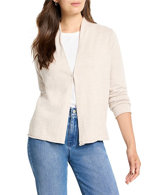 NIC + ZOE Hooked Up Knit V-Neck Long Sleeve Cardigan, Sugar Cookie - Image 1