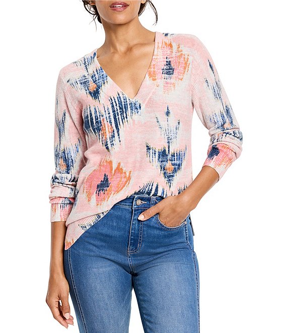 Printed V-Neck Long Female Sweater Printed V-Neck Long Female Sweater