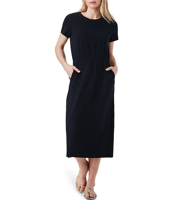 NIC + ZOE Knit Crew Neck Short Sleeve Elastic Waist Midi Dress | Dillard's