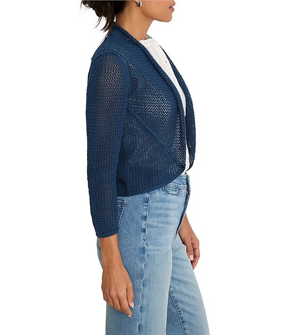 NIC + ZOE Mesh Cocoon Open Front Long Sleeve Cardigan | Dillard's