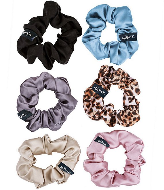 Color:Assorted - Image 1 - Silk Scrunchies - 6 pack