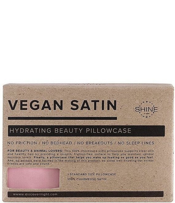 Color:Blush - Image 1 - Vegan Satin Queen Pillowcase