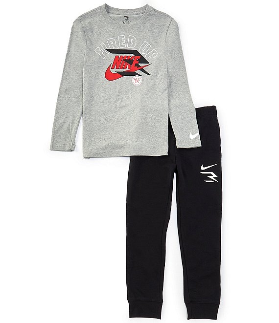 NWT Nike long store sleeve tee & track pants set boys youth size Large