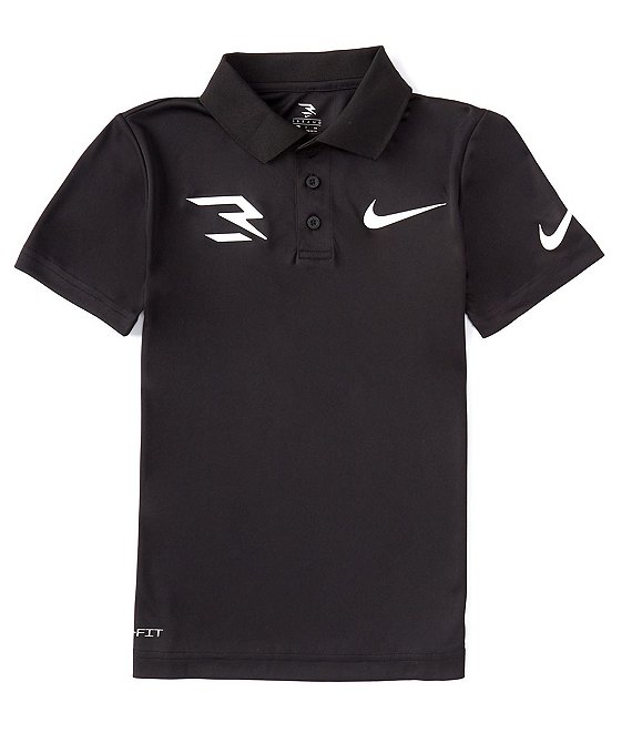 Color:Black - Image 1 - 3BRAND By Russell Wilson Big Boys 8-20 Short-Sleeve Dri-FIT Polo Shirt