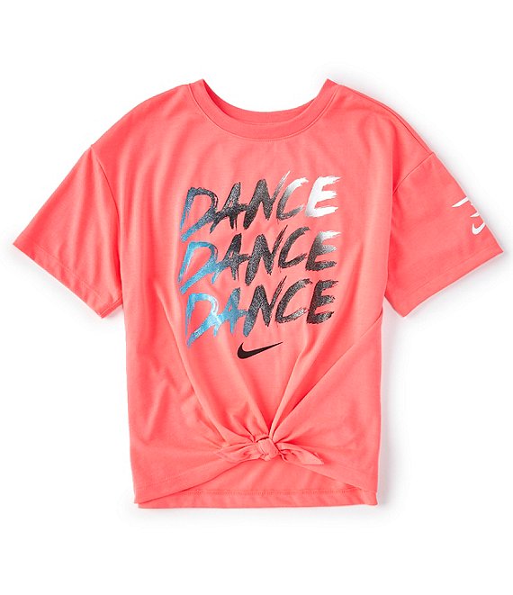 Nike 3BRAND Russell Wilson Big Girls 7-16 Short-Sleeve Dance Tie-Front Tee | Dillard's