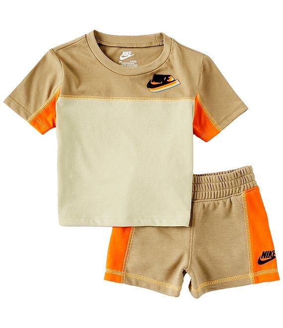 Nike Baby Boys 12 24 Months Short Sleeve Reimagine Color Block T Shirt Coordinating Shorts Set Dillard s