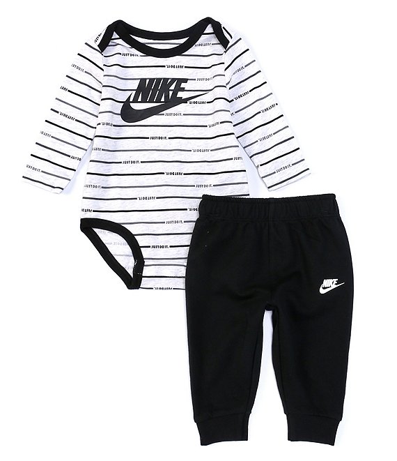 Nike Baby Boys Newborn-9 Months Long-Sleeve Striped Bodysuit