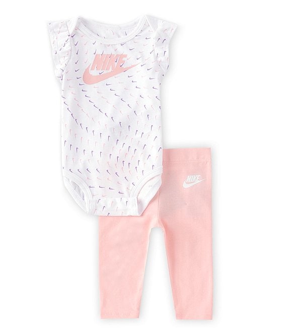 Nike Baby Girls Newborns-9 Months Ruffle Cap Short Sleeve Nike Bodysuit ...