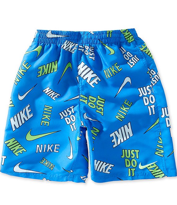 Nike Big Boys Logo/Swoosh Printed Swim Trunks
