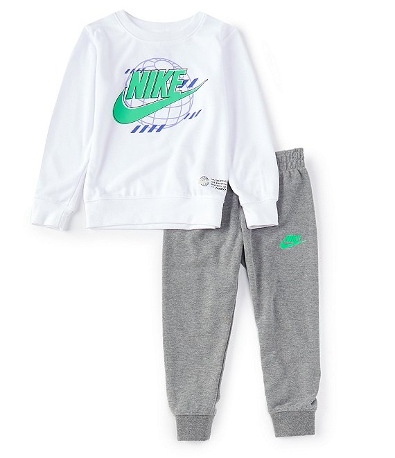 Nike Little Boys 2T-7 Long-Sleeve Nike Digital Escape Crew Sweatshirt & Jogger Pants Set