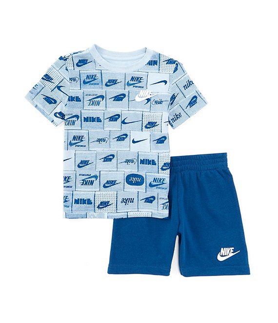 Nike Little Boys 2T-7 Short Sleeve Allover Printed T-Shirt & Logo ...