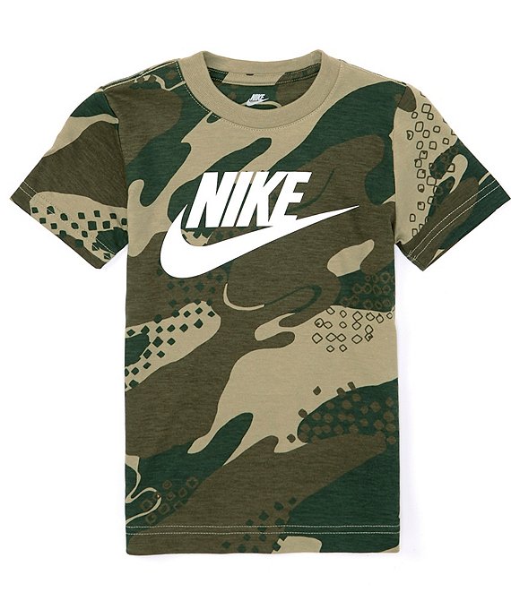 Color:Neutral - Image 1 - Little Boys 2T-7 Short Sleeve Club Seasonal Camo Basic T-Shirt