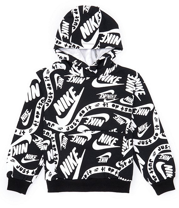 Nike Little Boys 4-7 Long Sleeve NSW Club All-Over-Printed Pullover ...