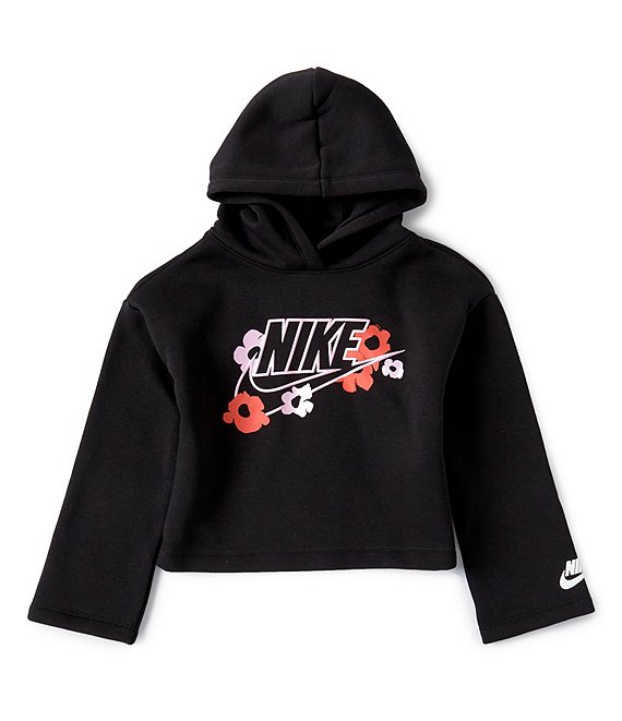 Nike Little Girls 2T-6X Long Sleeve Floral Graphic Hoodie