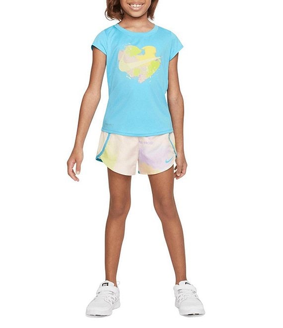 Nike Little Girls 2T-6X Short Sleeve Solid Tie-Dye Swoosh Graphic Tee ...