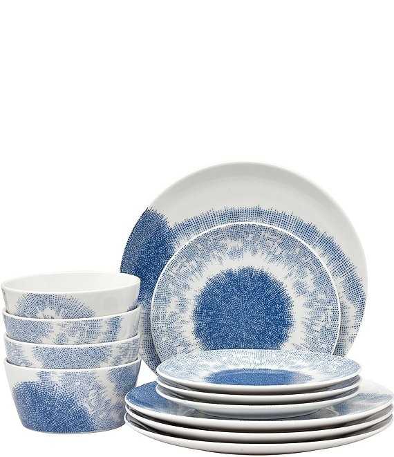 Color:Blue - Image 1 - Aozora Porcelain 12-Piece Dinnerware Set