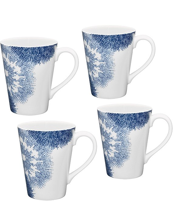 Color:Blue - Image 1 - Aozora Porcelain Coffee Mugs, Set of 4