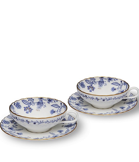 Noritake Blue Sorrentino Saucer/Tea Cup Set of 2