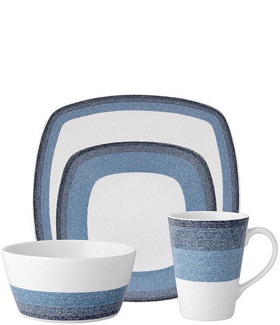 Noritake Colorscapes Layers Collection 4-Piece Square Place Setting, Navy - Image 1