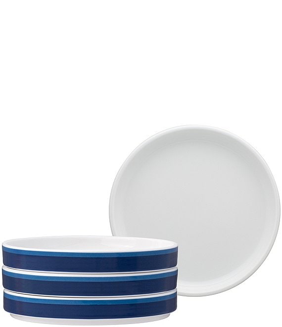 Noritake ColorStax Stripe Collection Small Plates, Set of 4, Blue - Image 1
