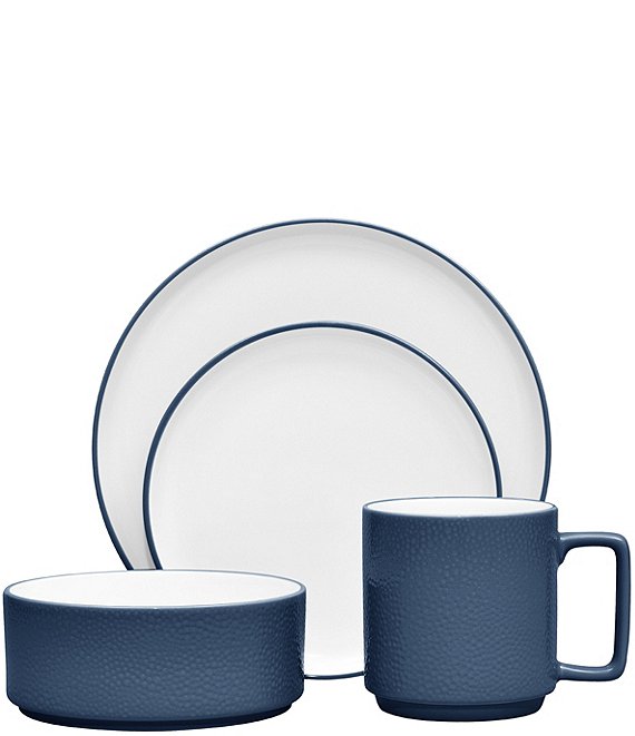 Noritake ColorTex Stone Collection 4-Piece Place Setting, Blue - Image 1
