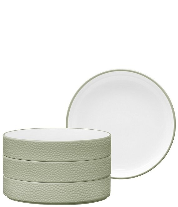 Noritake ColorTex Collection Stax Deep Plate, Set Of 4, Sage - Image 1
