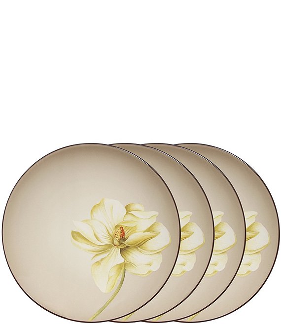 Noritake Colorwave Chocolate Magnolia Accent Luncheon Floral Plates Set of 4 Dillard s