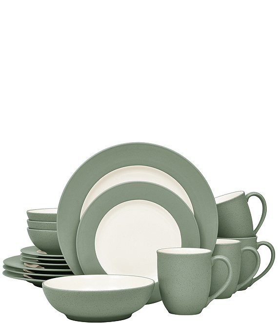 Noritake Colorwave Green Collection 16 Piece Rim Set Service For