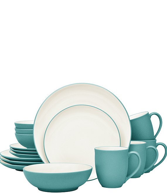 Noritake Colorwave Turquoise Collection 16 Piece Coupe Set