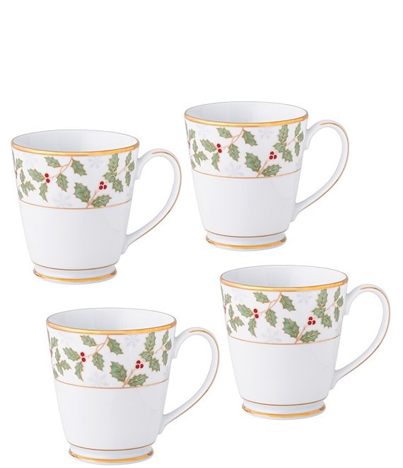 Christmas in the Country Stoneware Mugs - Set of 4