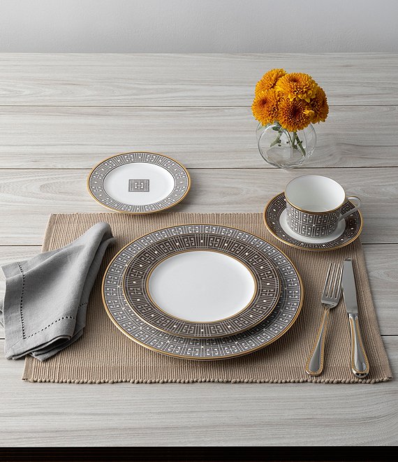 Noritake Infinity Collection Gold Trim Patterned Place Setting
