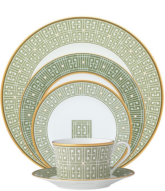 Noritake Infinity Collection Gold Trim Patterned Place Setting
