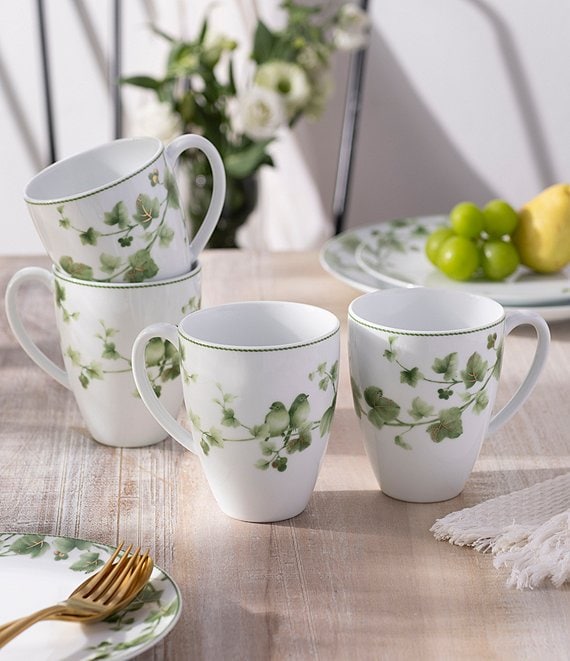Noritake Ivy Whisper Collection Coffee Mugs, Set of 4 | Dillard's