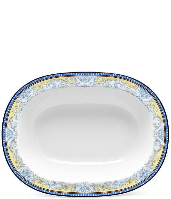 Noritake Menorca Palace Collection Oval Vegetable Bowl, Blue - Image 1