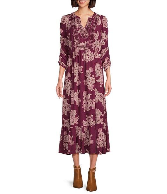 Nurture by Westbound 3/4 Sleeve Midi Dress | Dillard's