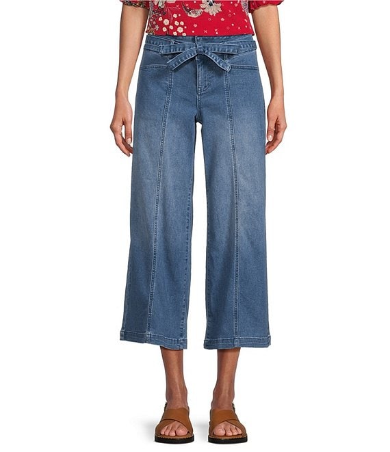 Nurture by Westbound Denim Crop Wide Leg Tie Front Jeans | Dillard's