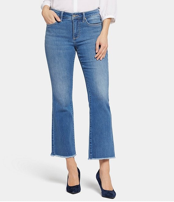 NYDJ Barbara 5-Pocket Flare Frayed Hem Denim Ankle Bootcut Jeans ...