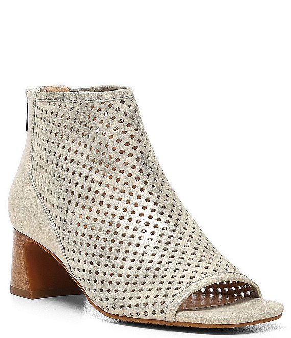 Perforated suede store booties