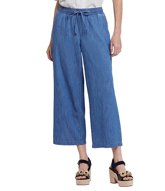 NYDJ Jayne Wide Leg Pull-On Denim Pants, Everly - Image 1