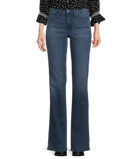 NYDJ Women's Size 2 w25 Blue/Black Two-Tone Denim Lift Tuck Straight Jeans