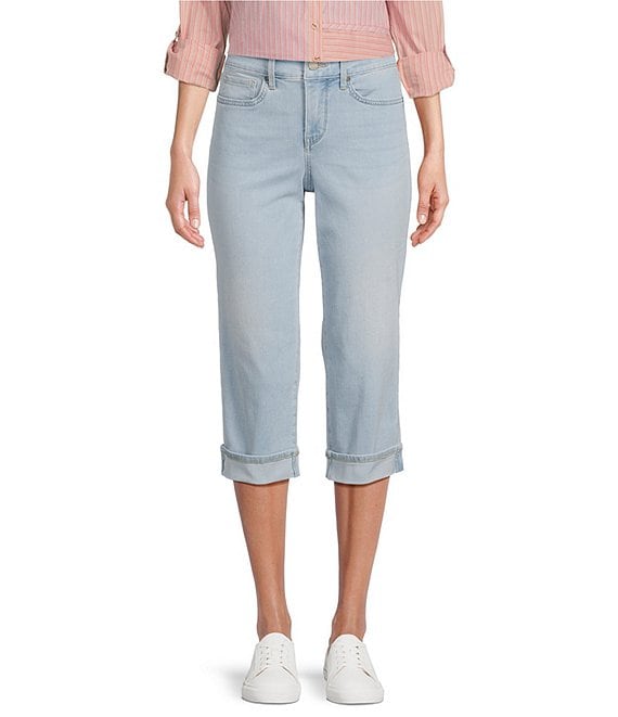 NYDJ Marilyn Slim Straight Mid Rise Cropped Stretch Denim Jeans | Dillard's